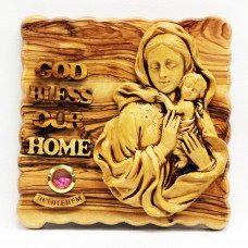 Mary with Baby Jesus with God Bless Our Home