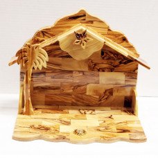 Nativity Stable with Music Box - Olive Wood M